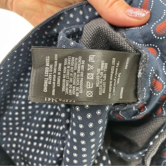 Ted Baker London Shorts Mens Size 30R Grey Navy Casual Flat Front Cotton Chino - Picture 4 of 10